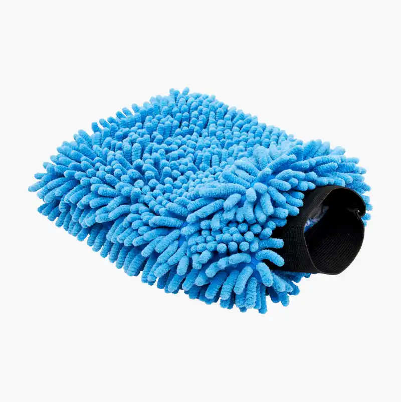 Blå tvätthandske i microfiber